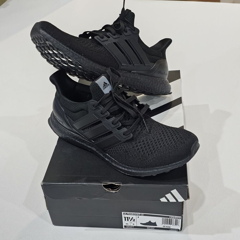 Adidas Ultraboost 1.0  Black Athletic Shoes Running Sneakers HQ4199 Men's 11.5